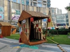 上海某广场中庭集市木屋抗风检测